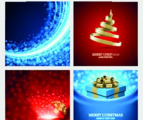Christmas background 4 in 1 vector set 07