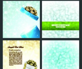 Christmas background 4 in 1 vector set 08