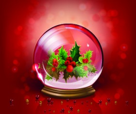 Christmas Crystal Ball design background vector 01