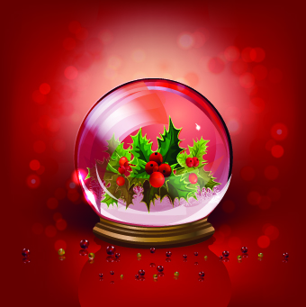 Christmas Crystal Ball design background vector 01