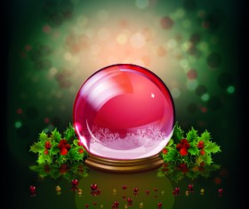 Christmas Crystal Ball design background vector 02