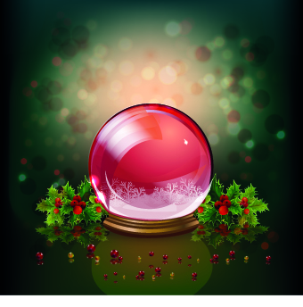 Christmas Crystal Ball design background vector 02