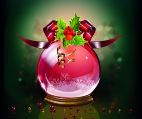 Christmas Crystal Ball design background vector 03