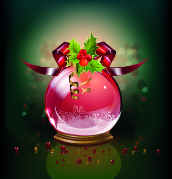 Christmas Crystal Ball design background vector 03