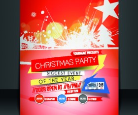 Christmas flyer cover design vector set 02