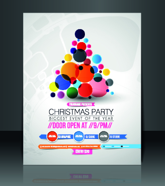 Christmas flyer cover design vector set 03
