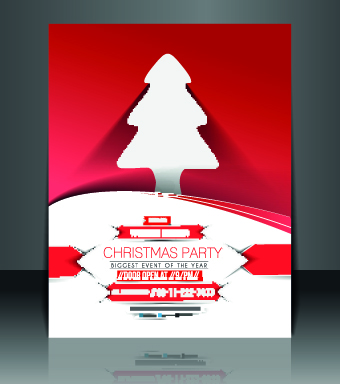 Christmas flyer cover design vector set 05 free download