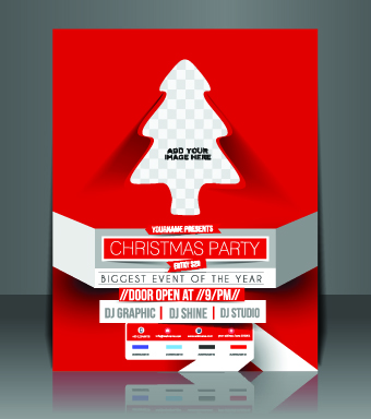 Christmas flyer cover design vector set 06 free download
