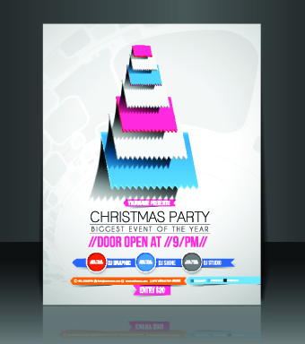 Christmas flyer cover design vector set 07