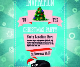 Christmas Party Invitation cover creative vector 03