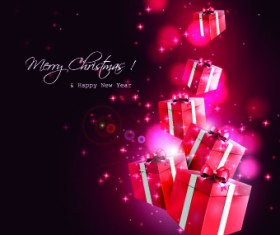Christmas and New Year Gift box vector background