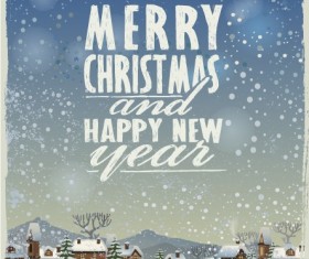 Christmas and New Year Town background vector 03