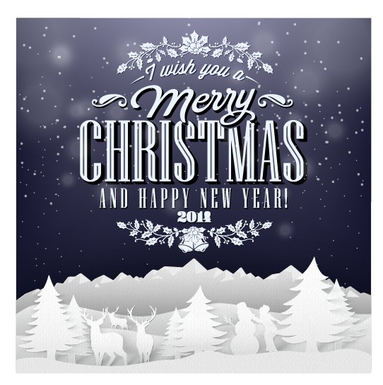 Christmas background and creative christmas paper cut vector