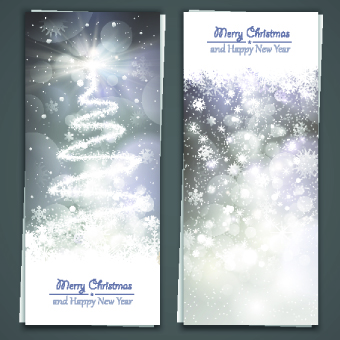 Shiny 2014 Merry Christmas banners design vector 02