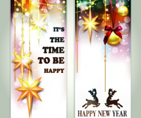 Shiny 2014 Merry Christmas banners design vector 04