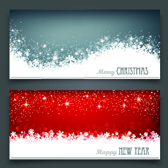 Shiny 2014 Merry Christmas banners design vector 05
