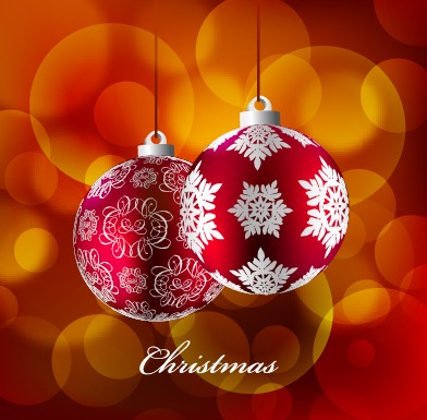 2014 Christmas colored baubles design vector 01