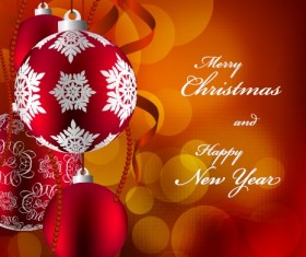 2014 Christmas colored baubles design vector 02