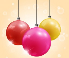 2014 Christmas colored baubles design vector 04