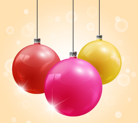 2014 Christmas colored baubles design vector 04