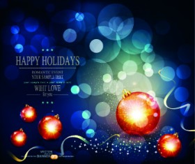 Christmas baubles and holiday background vector