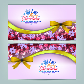 Beautiful christmas cards design vector 02