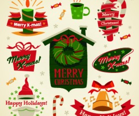 2014 Christmas cute ornaments elements vector 02