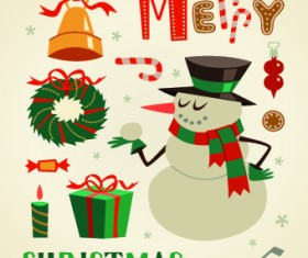 2014 Christmas cute ornaments elements vector 03