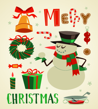 2014 Christmas cute ornaments elements vector 03