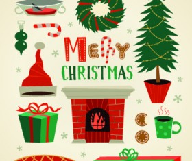 2014 Christmas cute ornaments elements vector 04
