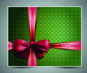 2014 Christmas bow greeting card vector set 02