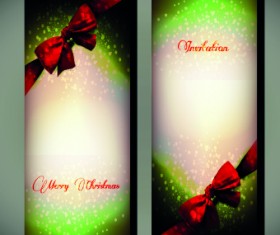 2014 Christmas bow greeting card vector set 04
