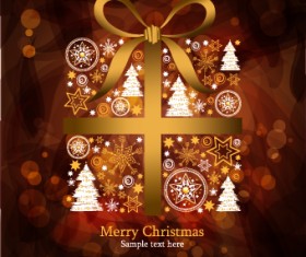 Christmas luxury decor elements vector background 01