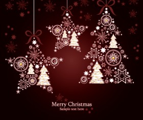 Christmas luxury decor elements vector background 02