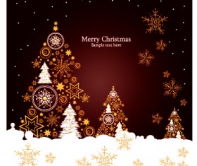 Christmas luxury decor elements vector background 03