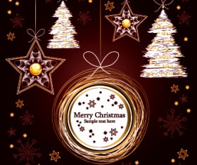 Christmas luxury decor elements vector background 04