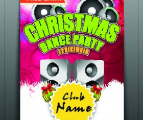 Christmas party flyer vector template 02