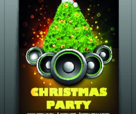 Christmas party flyer vector template 04