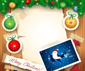 Christmas photo frame background vector 01