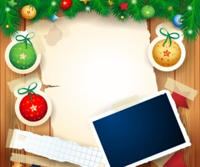 Christmas photo frame background vector 02