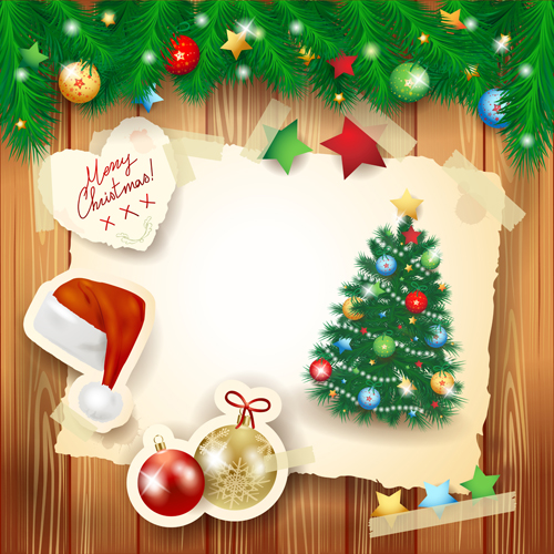 Christmas photo frame background vector 03