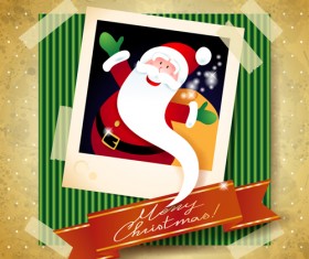 Christmas photo frame background vector 05