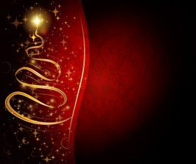 Christmas ribbon red luxury background vector
