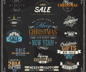 Christmas sale labels elements vector 02