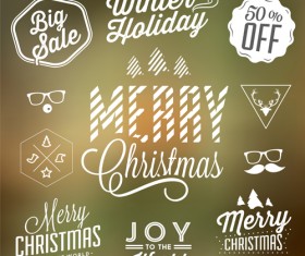 Christmas sale labels elements vector 01