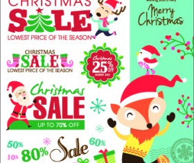 Christmas sales elements vector illustration