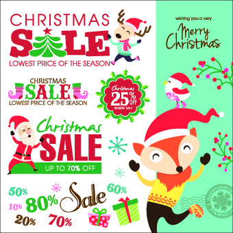 Christmas sales elements vector illustration