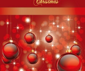 Christmas shiny baubles design vector background 02