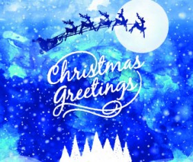 Christmas snow night vector background 01