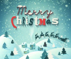 Christmas snow night vector background 03